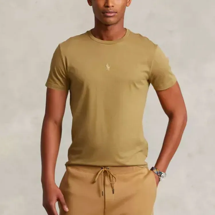Polo Ralph Lauren T Shirts Men Brown Yellow-1
