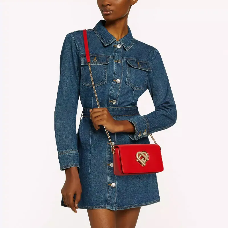 Furla My Joy Taita Calfskin Shoulder Bag, Crossbody Bag Mini Women's Bright Red-4