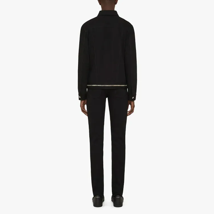 Givenchy Classic Fit 4G Zip And Rivet Denim Jacket-3