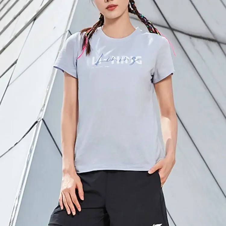 LiNing Training Series Regular T Shirt Women's Light Bright Blue-2