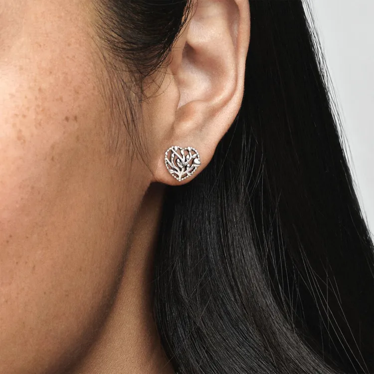 Pandora Stud Earrings Women's Silver-5