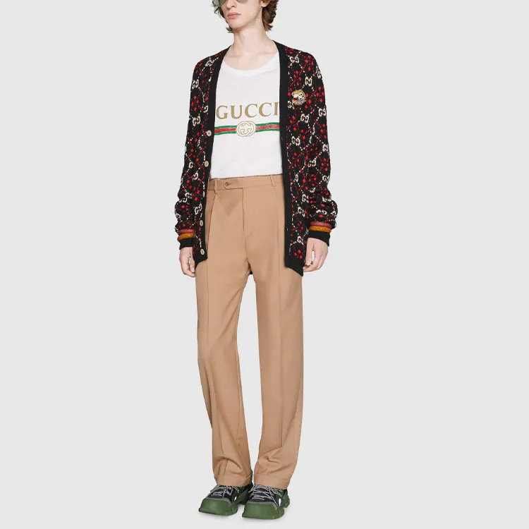 GUCCI Logo Print Cotton T shirt-3