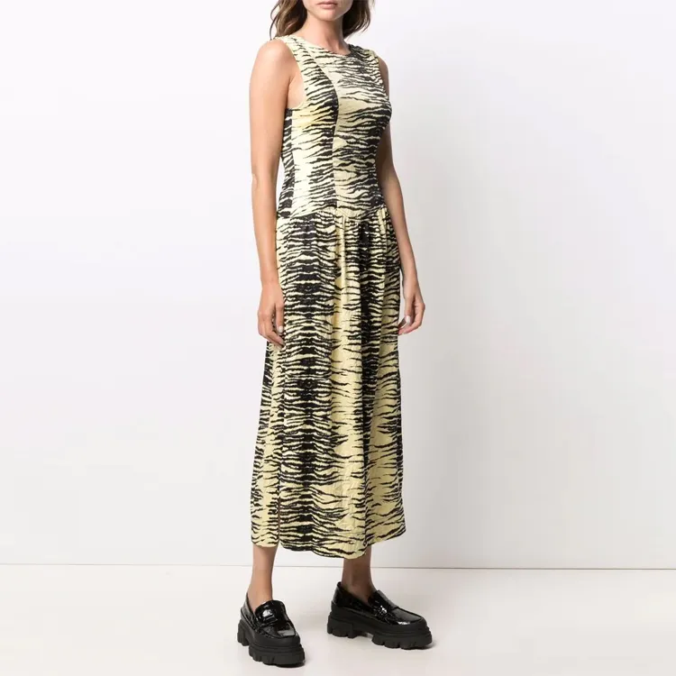GANNI Sleeveless Dresses Women's Yellow-1