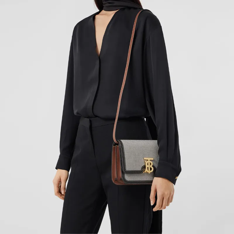 Burberry Tri Tone Tb Small Crossbody Grey-5