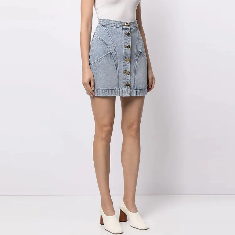 ACLER Denim Short Skirts Women's Blue-3
