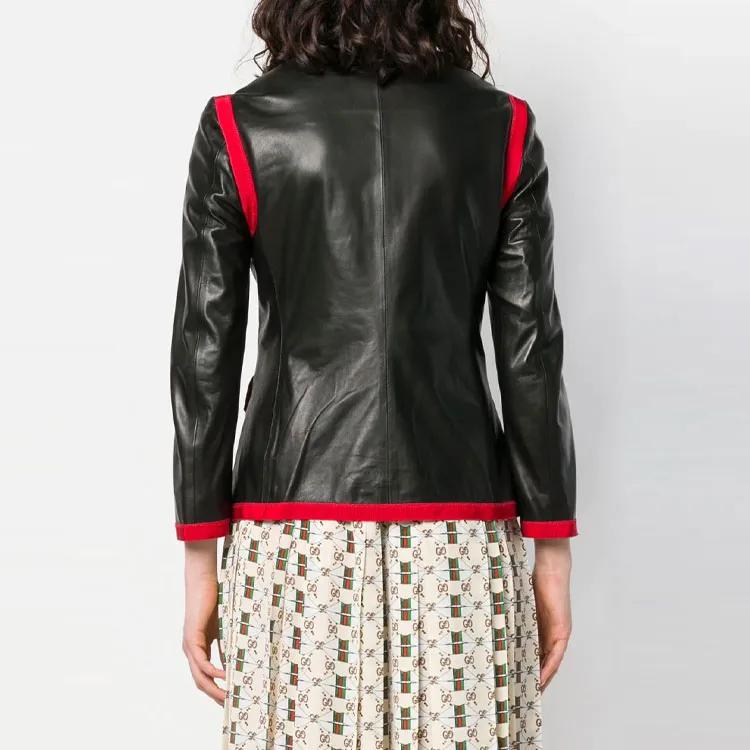 GUCCI Leather Bon Ton Jacket-2