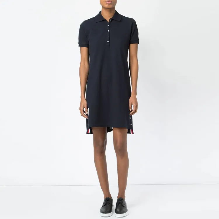 THOM BROWNE Rwb Stripe Polo Dress-1