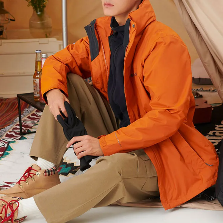 Columbia MISSION AIR Waterproof And Windproof Windbreaker Jacket Men's Orange-3