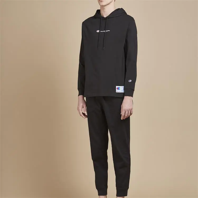 Champion Straight Long Sleeved T Shirt Japan Version Unisex Black-3