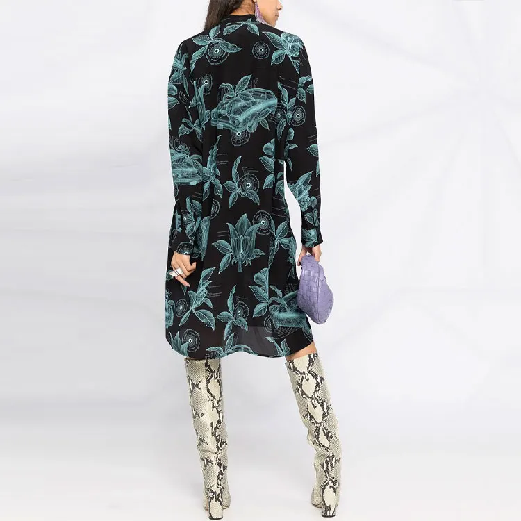 Givenchy Floral Schematic Print Shirt Dress-3