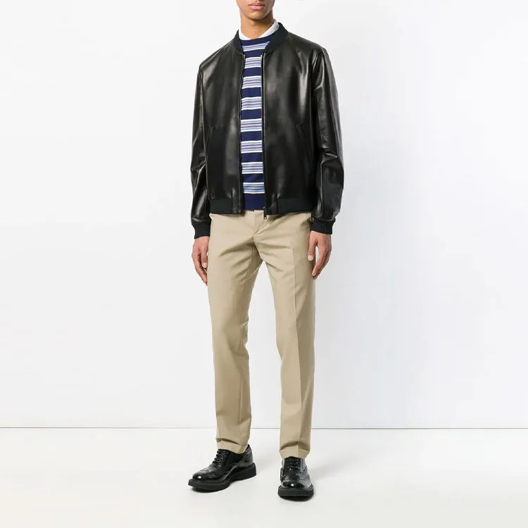PRADA Leather Jackets Men Black-1