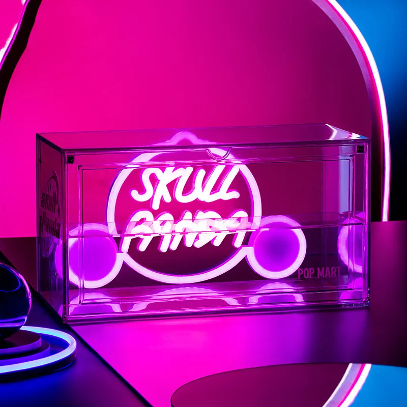 POP MART SKULLPANDA Night City Collection, Figure Display Case Model Accessories-1