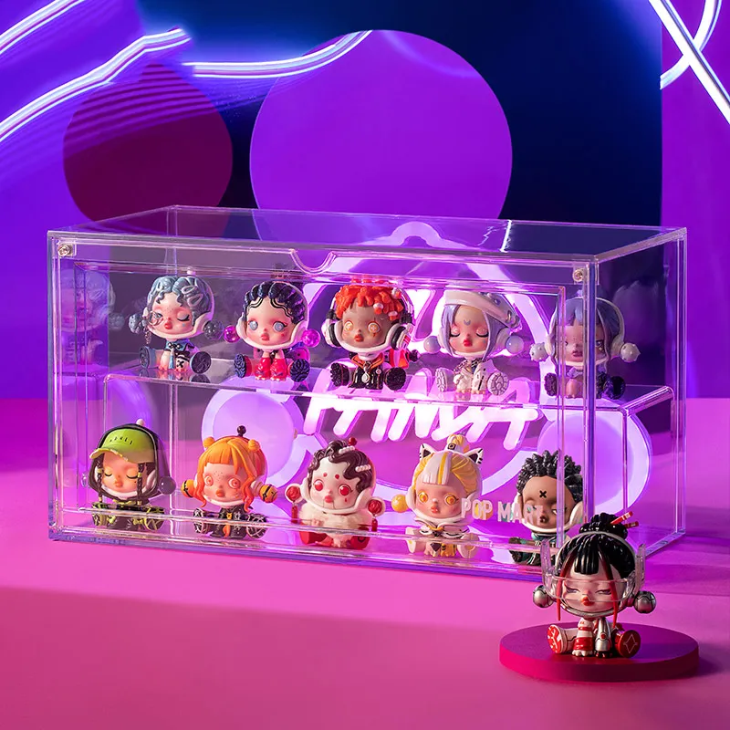 POP MART SKULLPANDA Night City Collection, Figure Display Case Model Accessories-2
