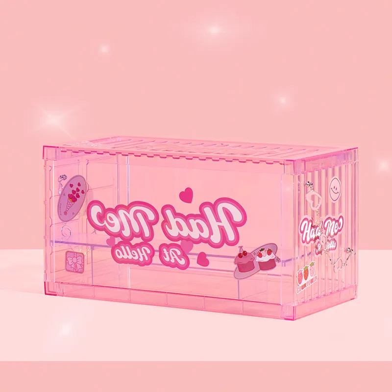 POP MART Interlocking Display Case Crushonyou Model Accessories Pink-3
