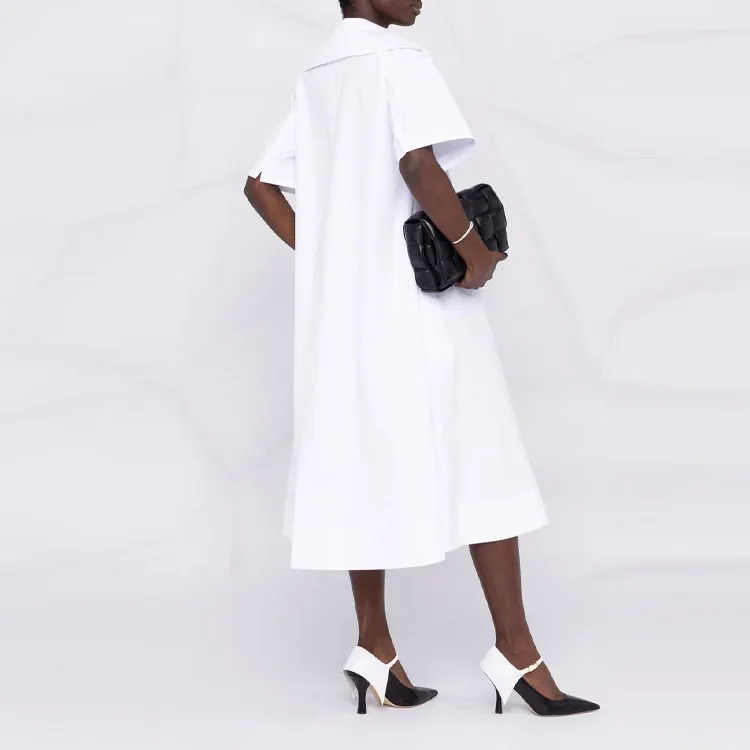 JIL SANDER Short-Sleeved Dresses Women's White-2