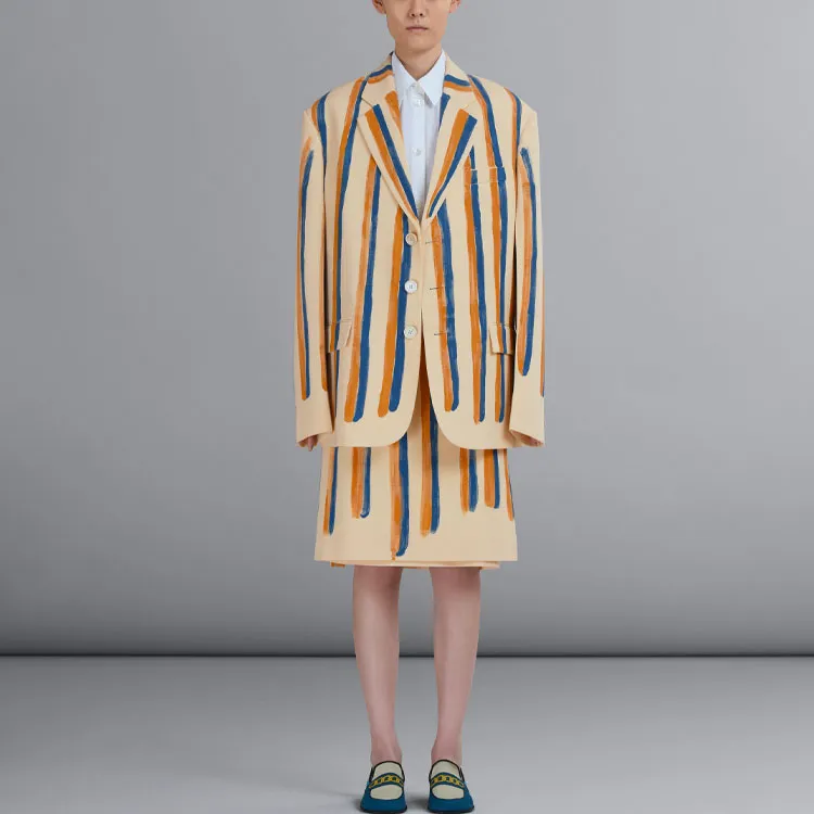 MARNI Striped Single breasted Blazer-1