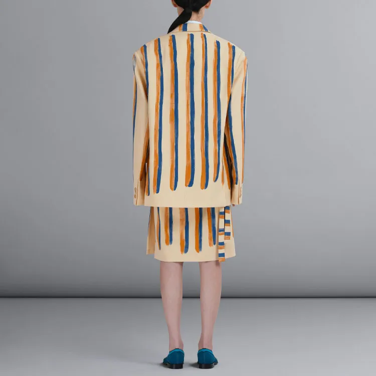 MARNI Striped Single breasted Blazer-3