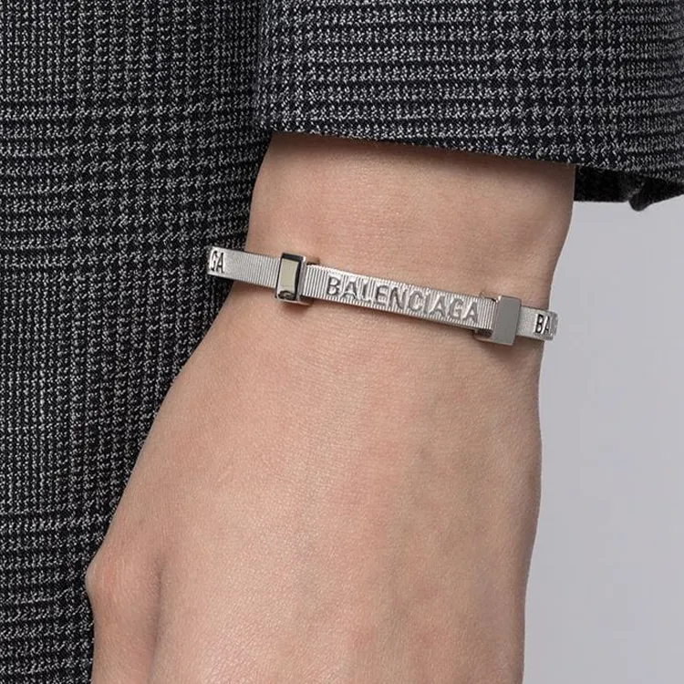 Balenciaga Logo Hoop Bracelet-3