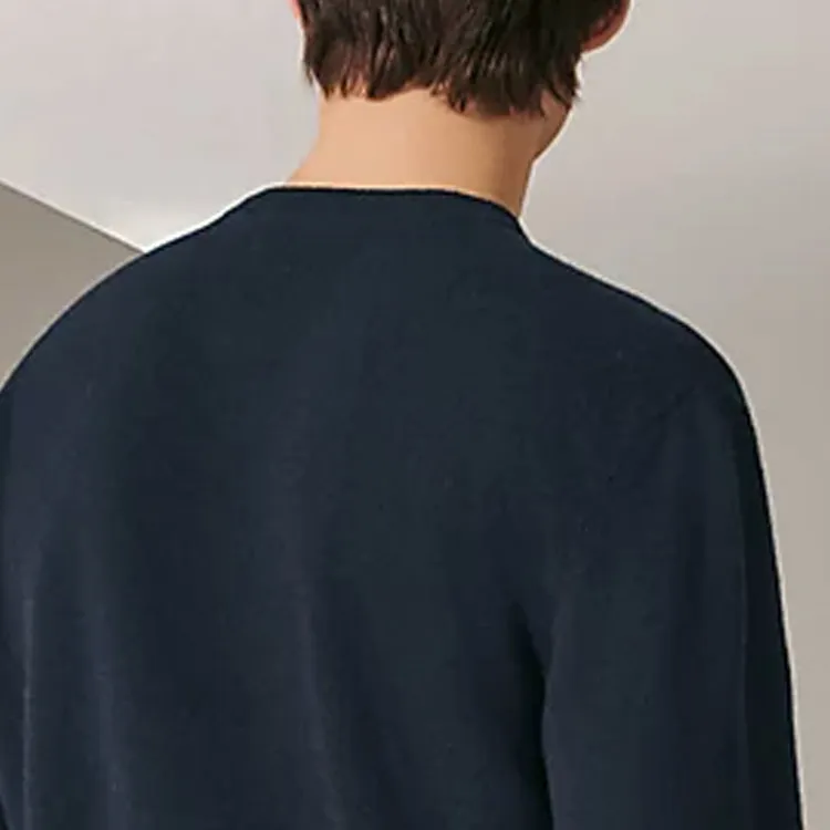 HERMES Sweaters Men Marine Blue-3