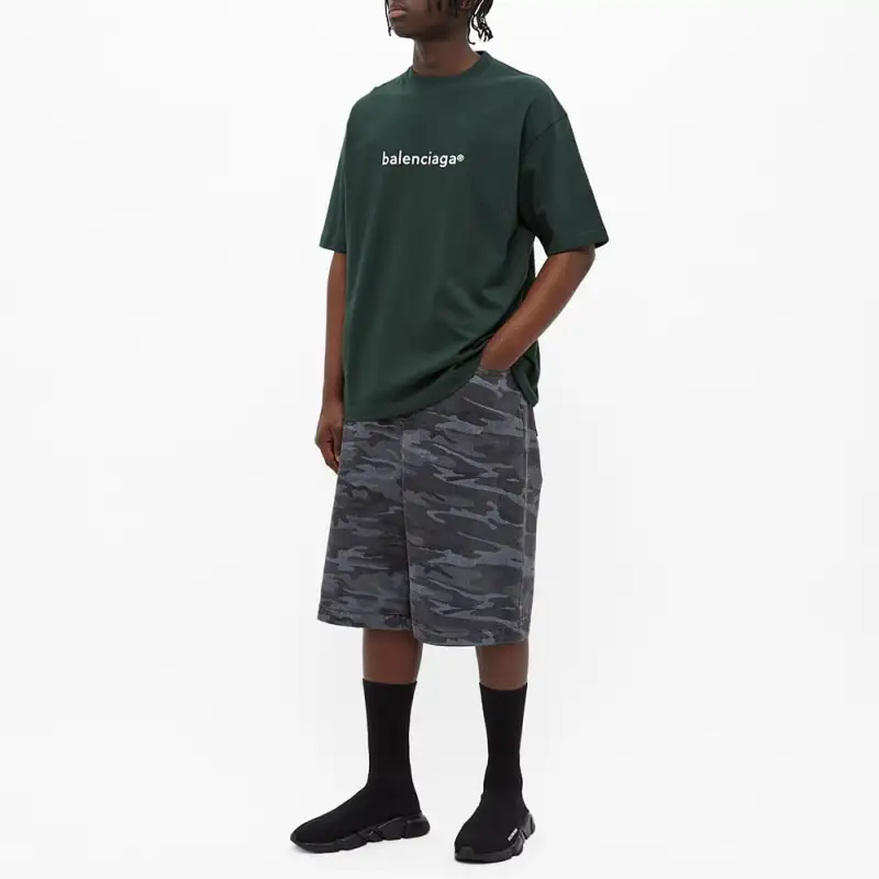 Balenciaga T Shirt Regular Fit Men's Green-3