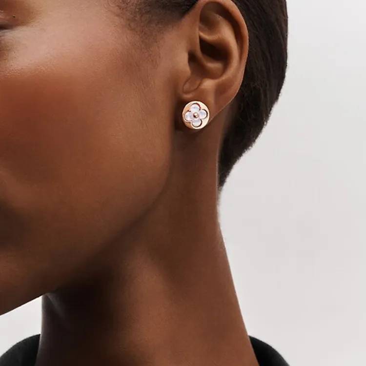 LOUIS VUITTON Color Blossom Sun Ear Stud Pink Gold And White Mother of Pearl   Per Unit-1