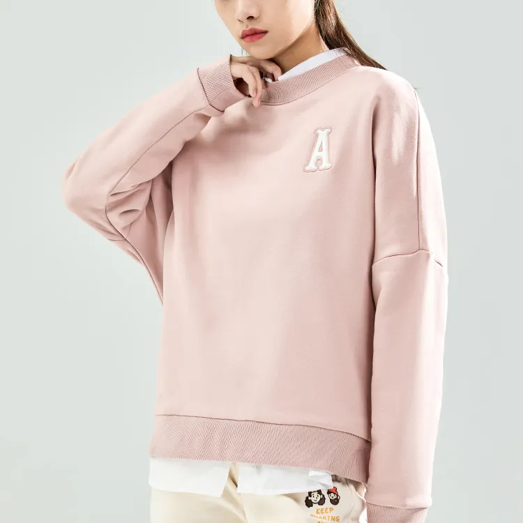 ANTA Life Collection Sweatshirts Women's Cream Pink Gray-4