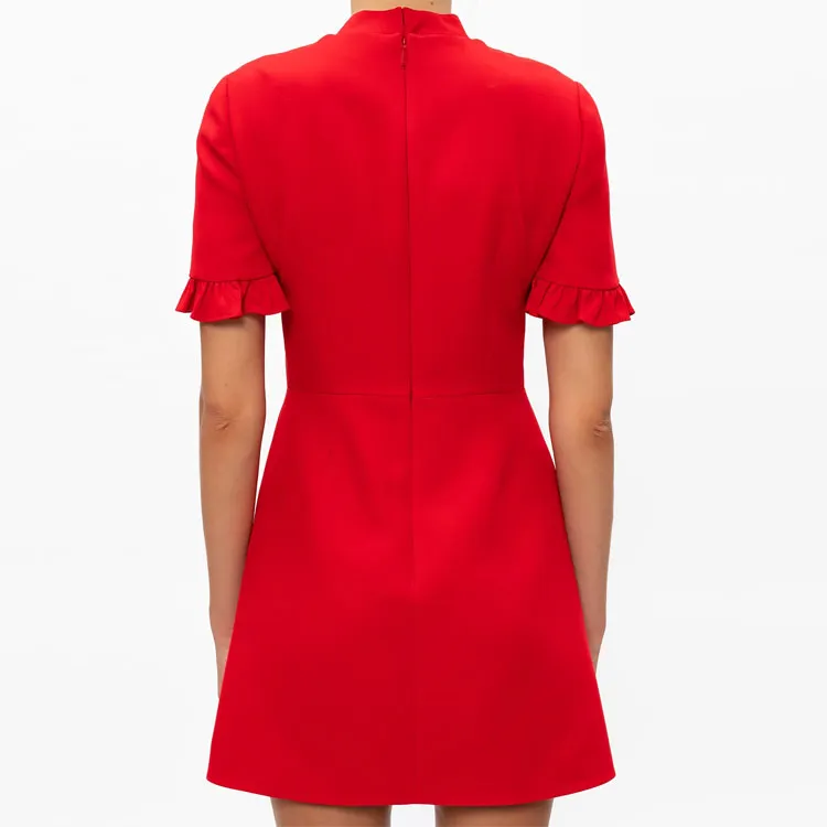 GUCCI Short Sleeved Dresses Women's Red-2