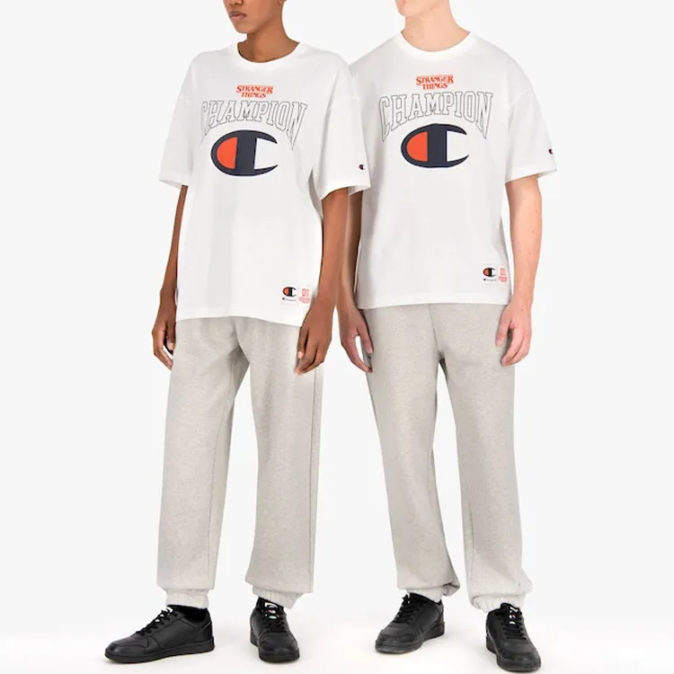 Champion Stranger Things Straight T-Shirt US Version Unisex White-1