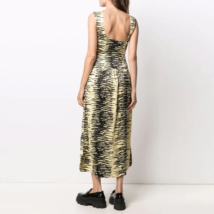 GANNI Sleeveless Dresses Women's Yellow-2