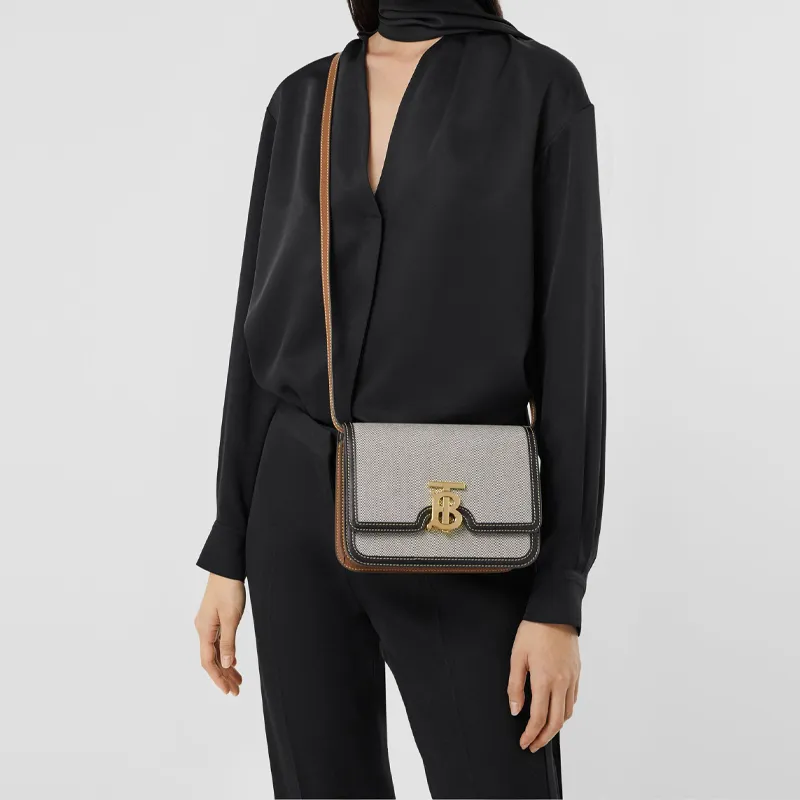 Burberry Tri Tone Tb Small Crossbody Grey-6