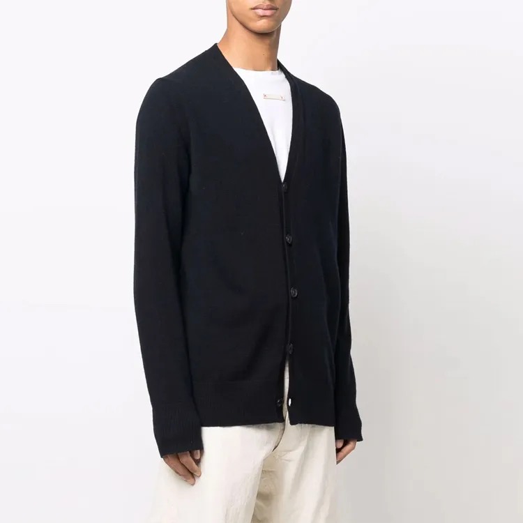 Maison Margiela SS22 Stand Collar Fitted Long Sleeved Knitwear Men's Dark Blue-2
