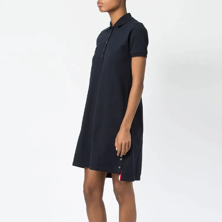 THOM BROWNE Rwb Stripe Polo Dress-3