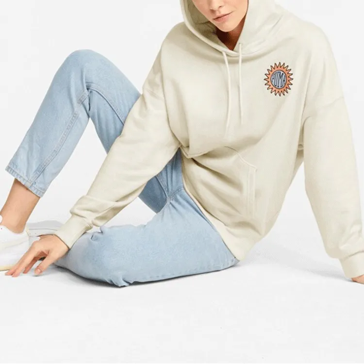PUMA Downtown Sweatshirts Women's Cotton Linen Blend In Natural Color-2