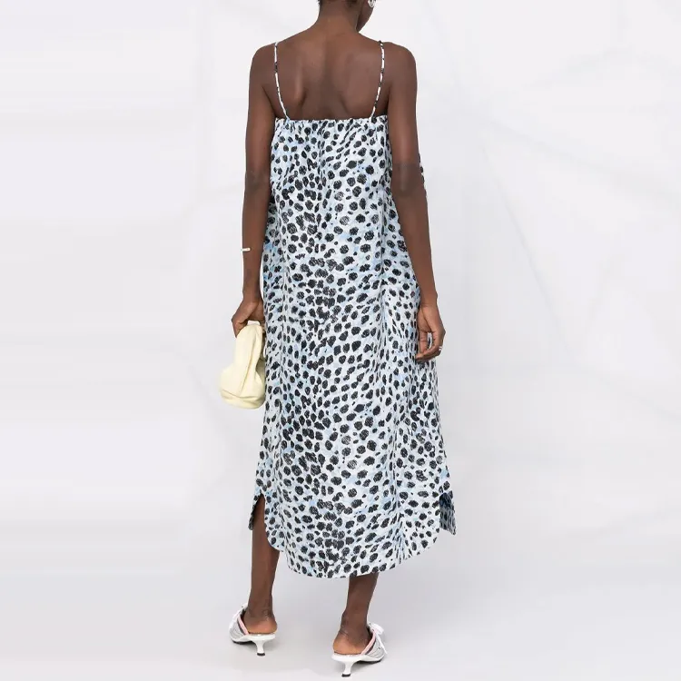 GANNI Slip Dresses Women's Blue-3