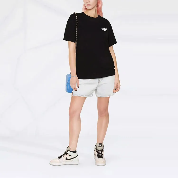 OFF WHITE Women's Zebra Arrow Casual T Shirt Black-1