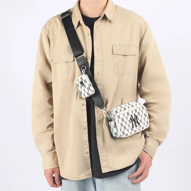 MLB Monogram Collection Polyester Combo Bag Shoulder Bag Crossbody Bag Mini Unisex Black White-10