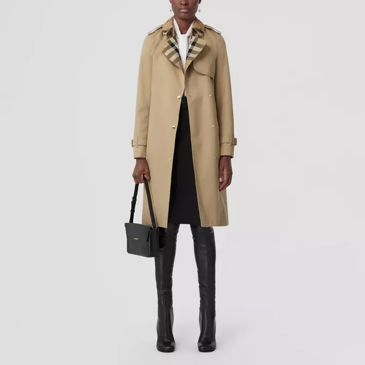 Burberry Exaggerated Check panel Trench Coat-1
