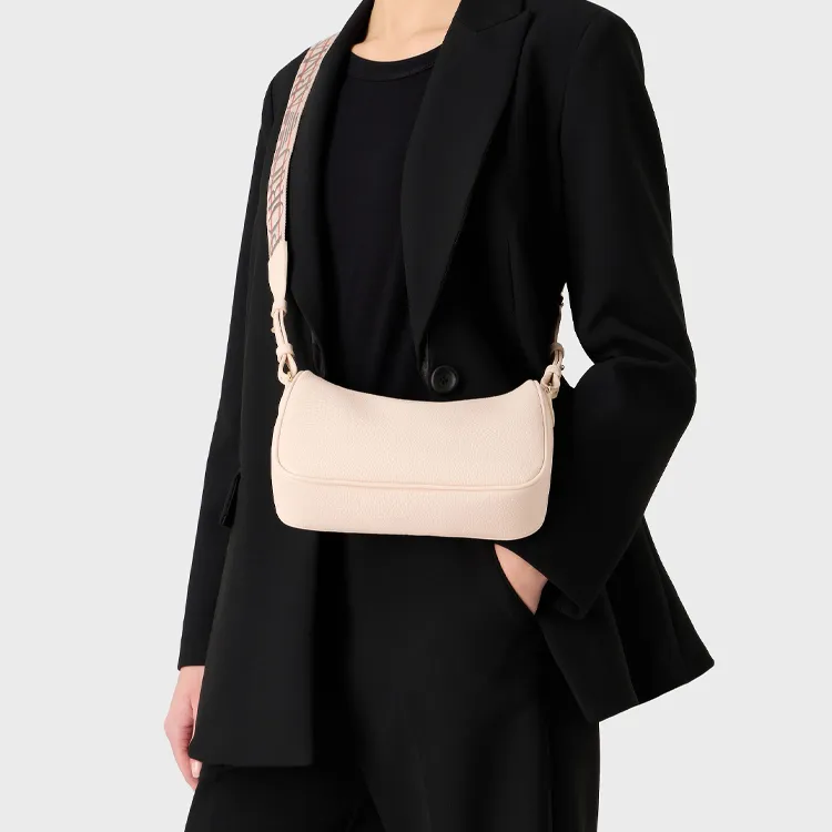 EMPORIO ARMANI Deerskin Crossbody Bag, Shoulder Bag Women's Nude Pink-3