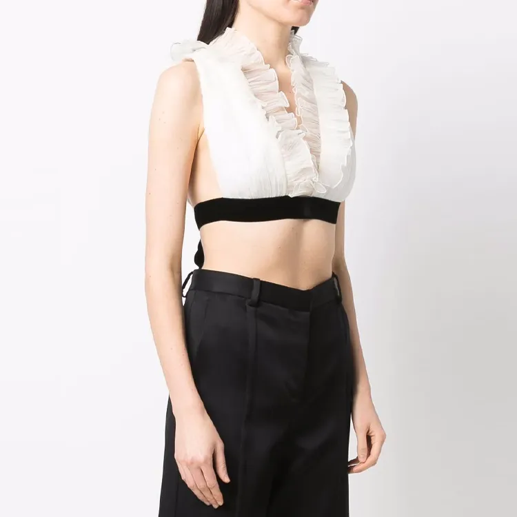 SAINT LAURENT Crop Tops Women's White-3