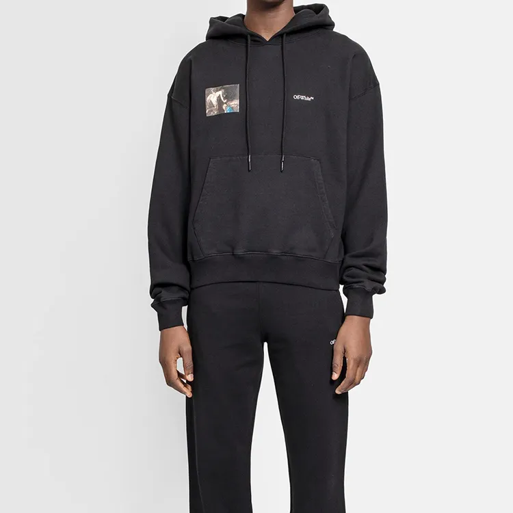 OFF WHITE Oversize Fit Caravaggio Angel Hoodie-2