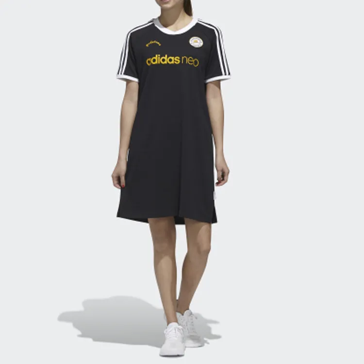 Adidas Neo Short Sleeved Dresses Women's Black-3
