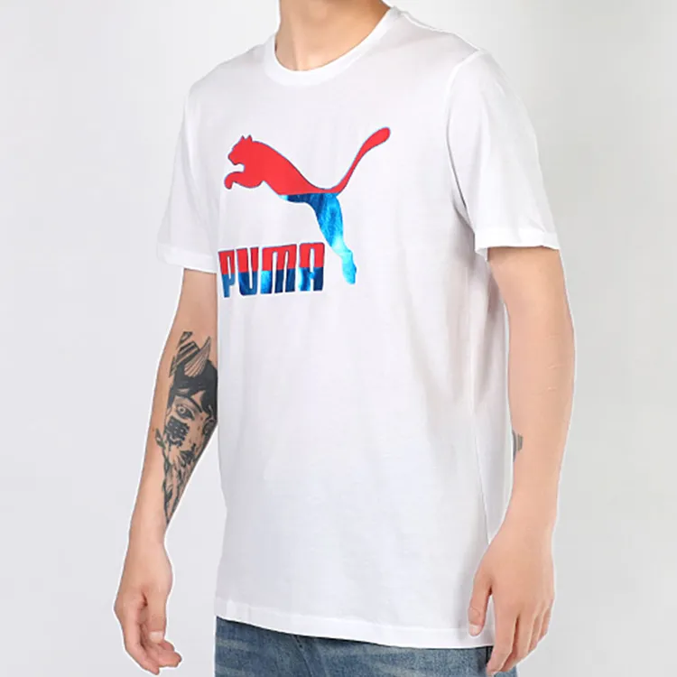 PUMA T Shirt Men's PUMA White Red-3
