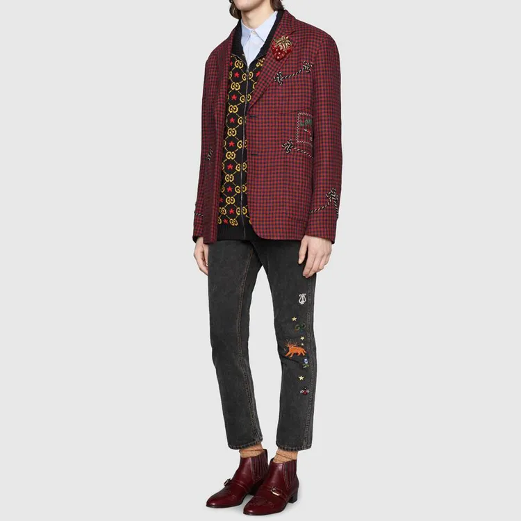 GUCCI Embroidered Motif Slim fit Jeans-3