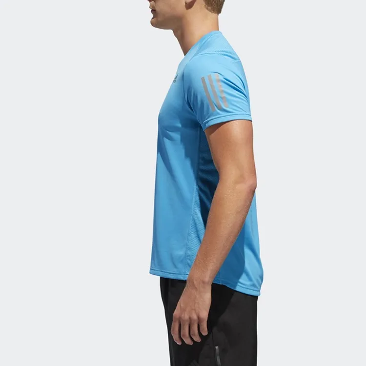 Adidas T Shirts Men Aqua Blue-2