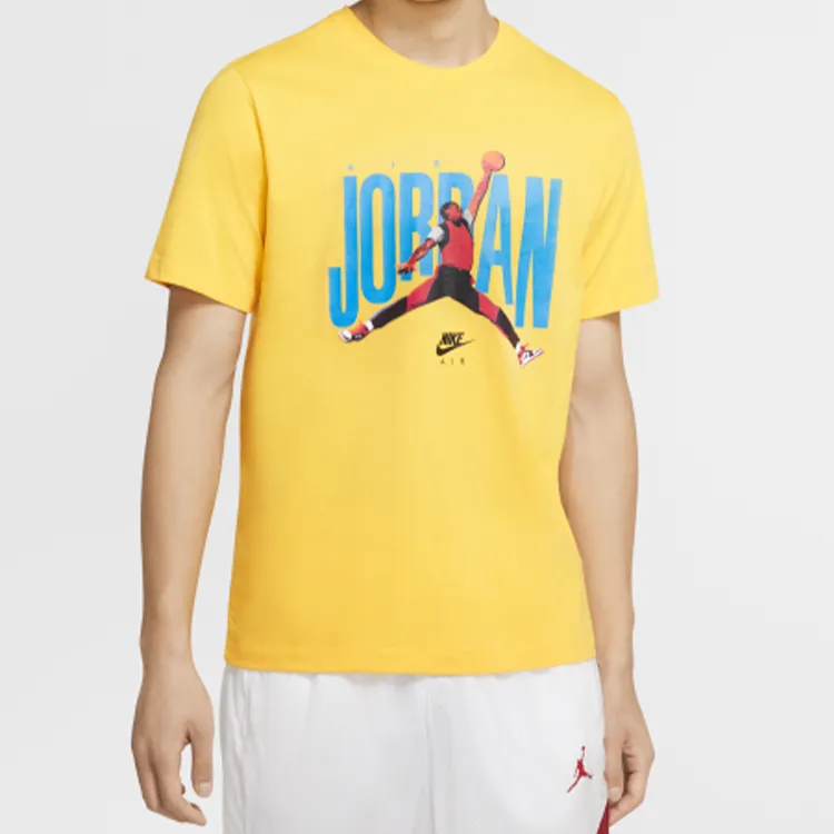 Jordan T Shirts Men Yellow-2
