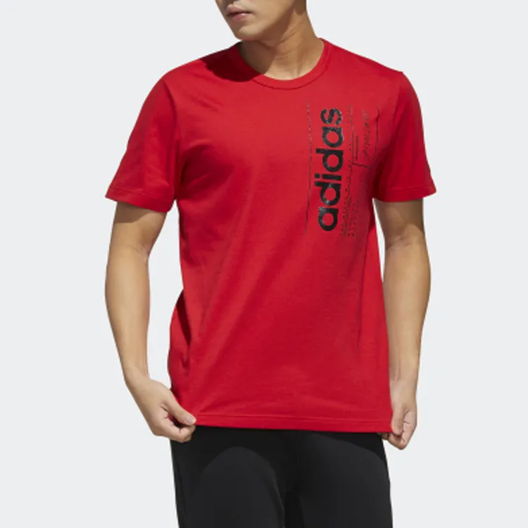 Adidas T Shirts Men Light Scarlet-3