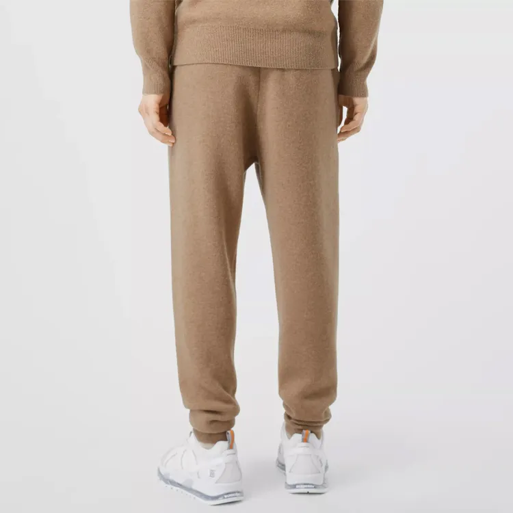 Burberry Monogram Motif Track Pants Logo Knitted Sports Pants Men's Light Coffee-3