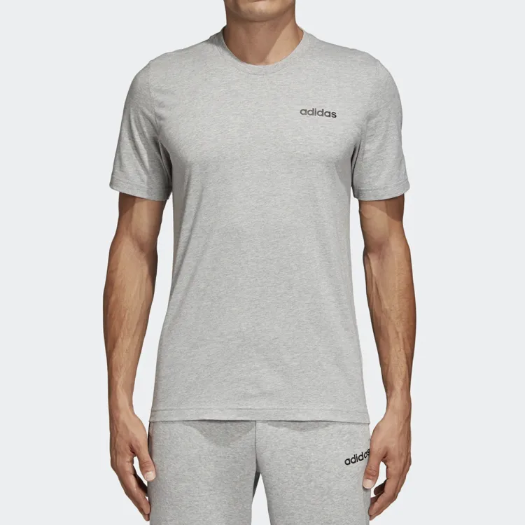 Adidas T Shirts Men Medium Heather Gray/Black-2