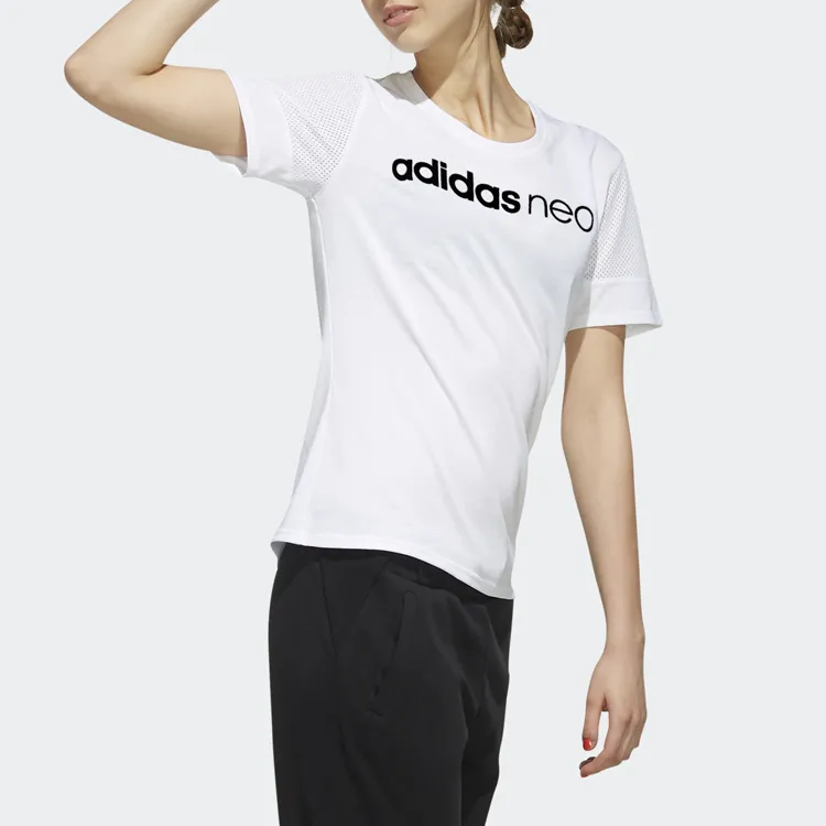 Adidas Neo Straight T Shirt Women's White-5