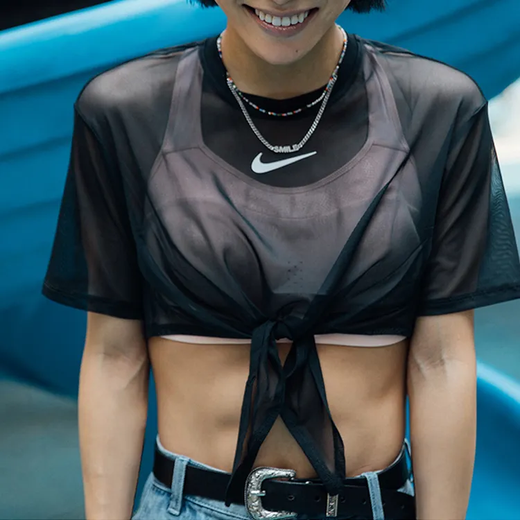 Nike Crop Tops Women's Black-4